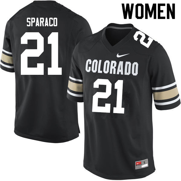 Women #21 Dante Sparaco Colorado Buffaloes College Football Jerseys Sale-Home Black